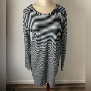 Loft Lou & Grey Navy Striped Shirtdress Sz M